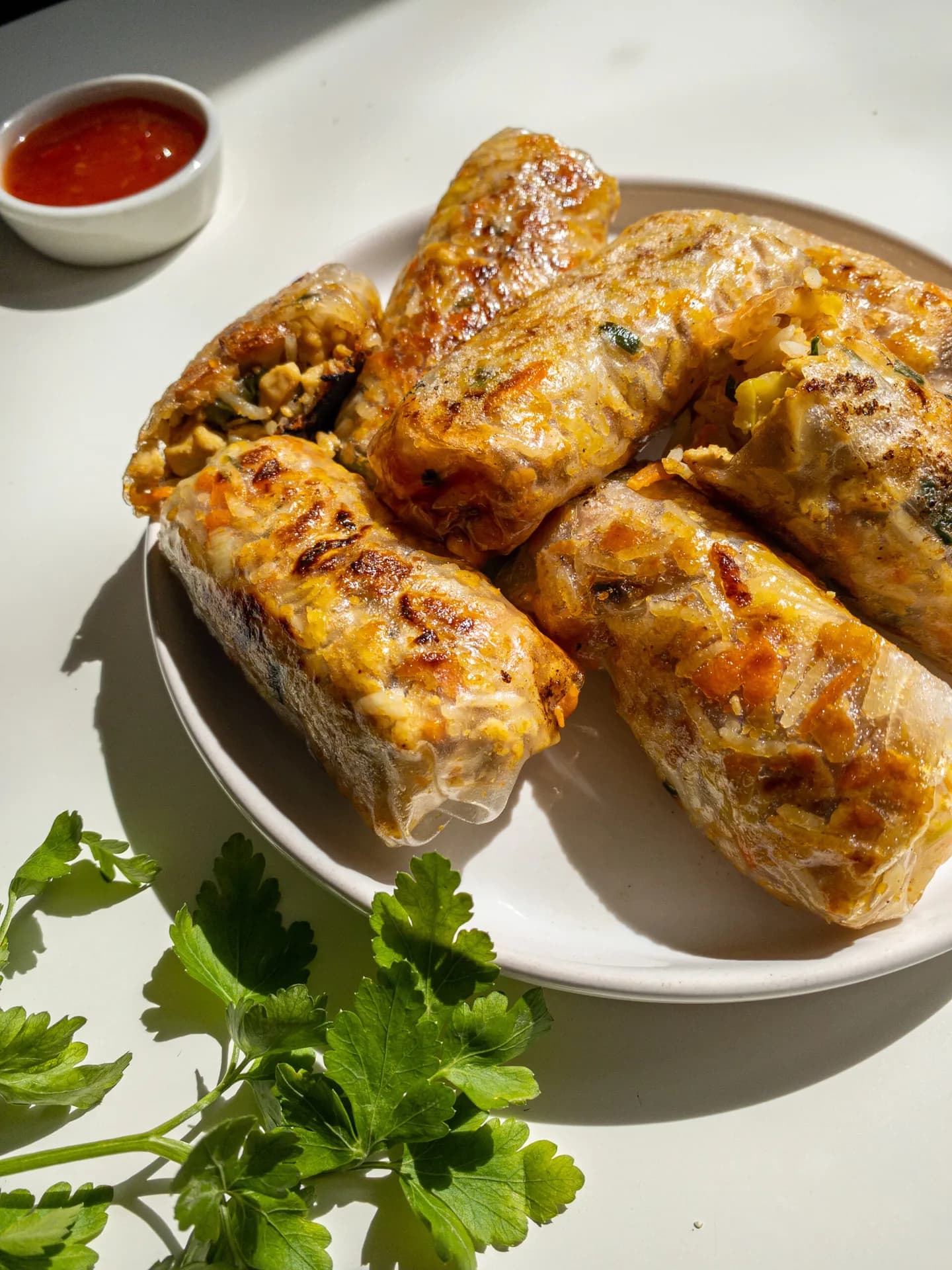 Pachetele prajite cu tofu si legume