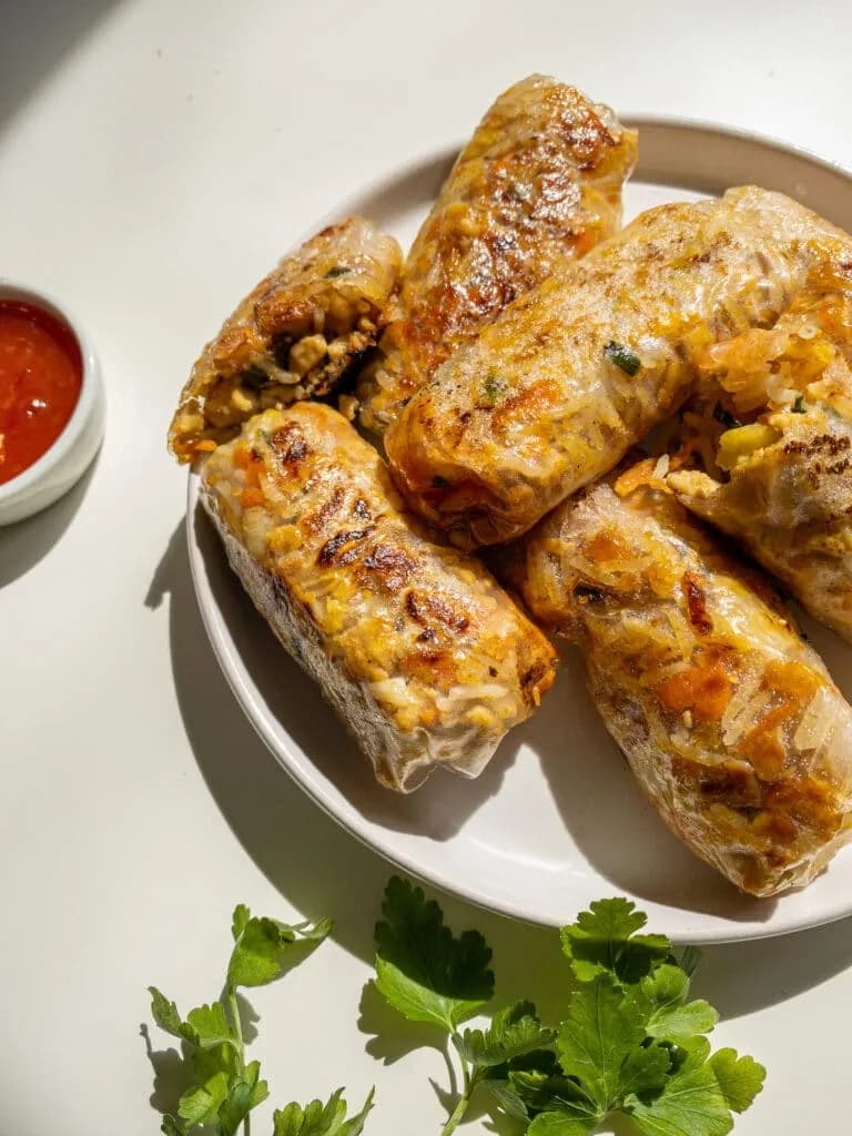 pachetele prajite cu tofu si legume
