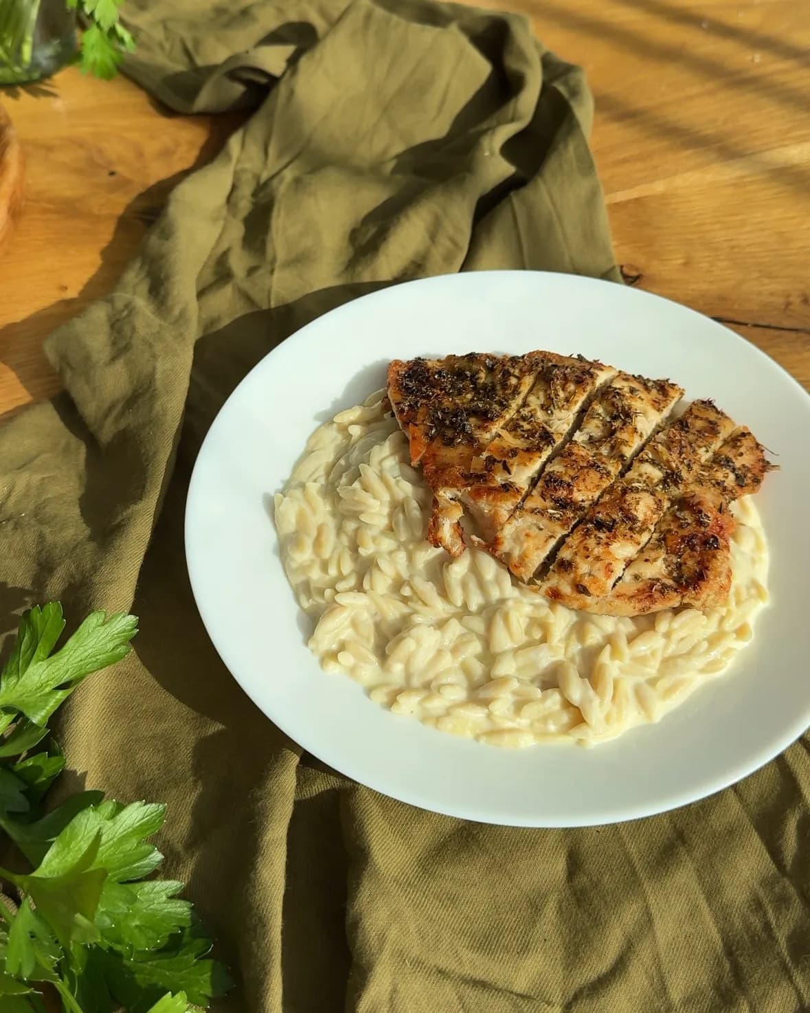 Orzo cu smantana si parmezan