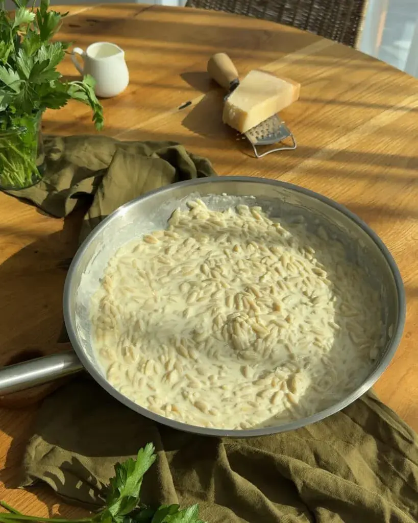 orzo cu smantana si parmezan